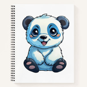 Cuaderno Ilustración de panda de dibujos animados
