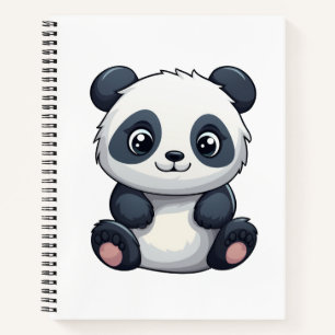 Cuaderno Ilustración de panda de dibujos animados