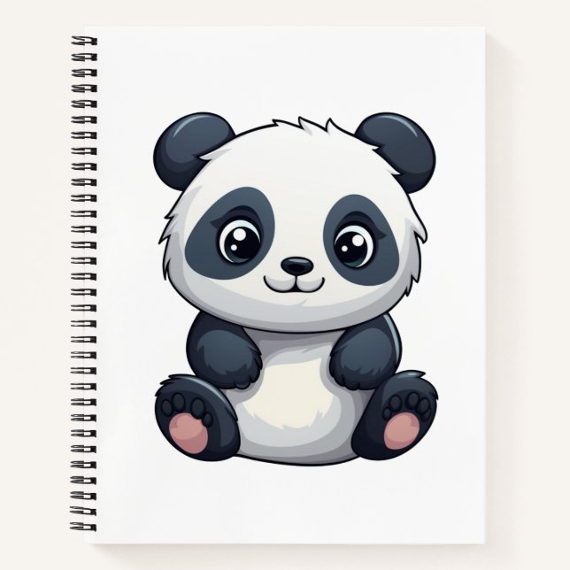 Cuaderno Ilustración de panda de dibujos animados (Anverso)