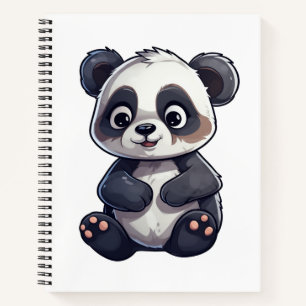 Cuaderno Ilustración de panda de dibujos animados
