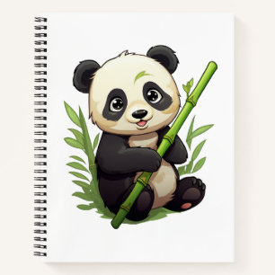 Cuaderno Ilustración de panda de dibujos animados