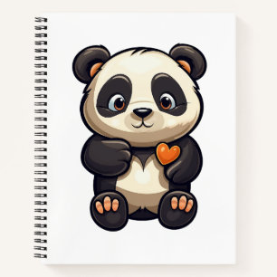 Cuaderno Ilustración de panda de dibujos animados