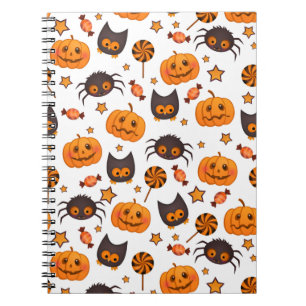 Cuaderno Ilustracion de patrón de Halloween