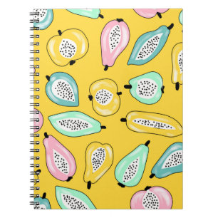 Cuaderno Ilustracion de patrón de impresión de frutos tropi