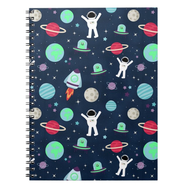 Cuaderno Ilustración de patrón espacial (Frente)