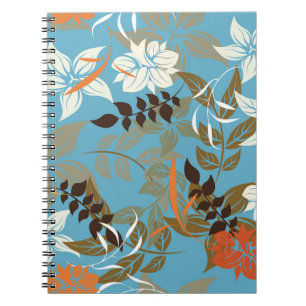 Cuaderno Ilustracion de patrón floral: Vintage sin foco