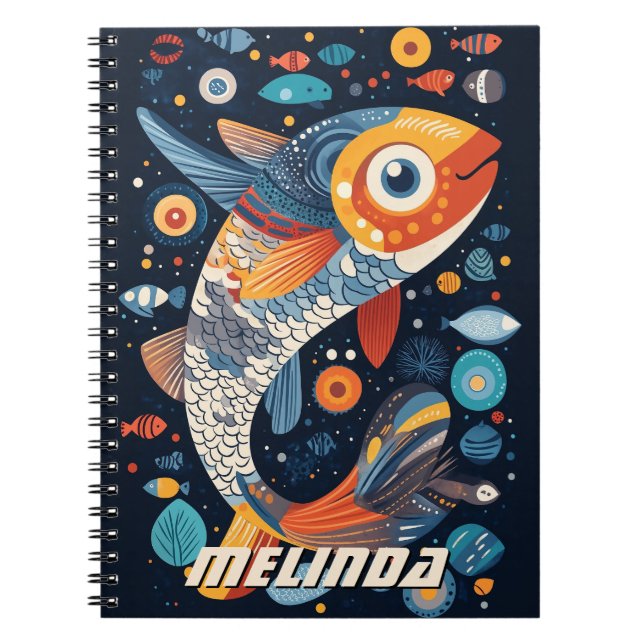 Cuaderno Ilustracion de peces geométricos (Frente)