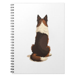 Cuaderno Ilustración de perro Border Collie vintage desde a