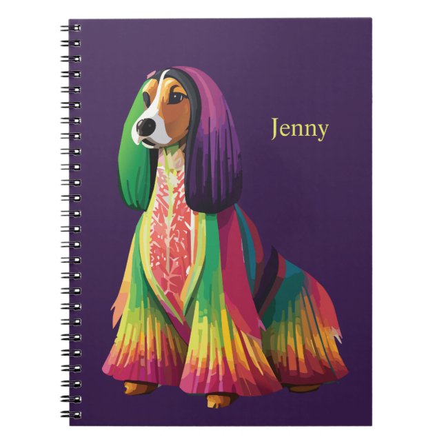 Cuaderno Ilustracion de perro colorido (Frente)