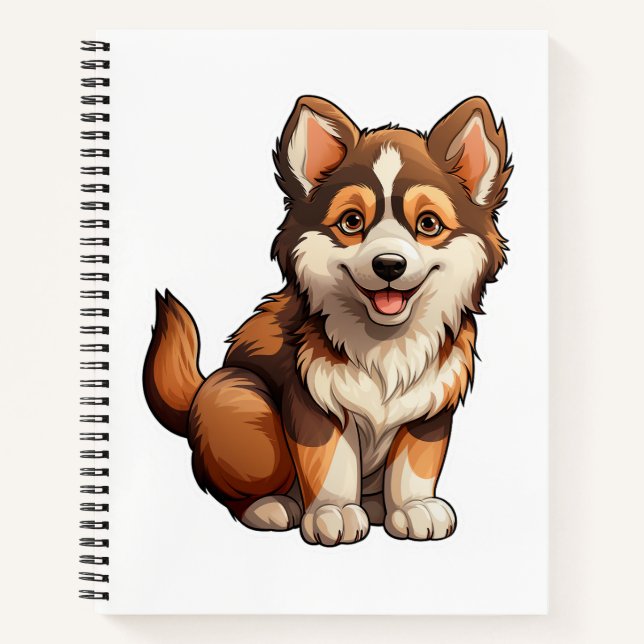 Cuaderno Ilustración de perro de dibujos animados (Anverso)