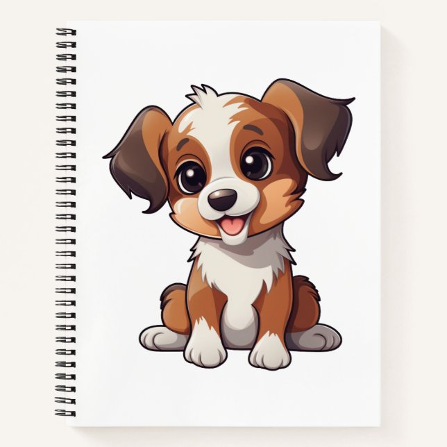 Cuaderno Ilustración de perro de dibujos animados (Anverso)
