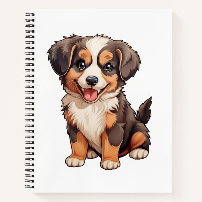Cuaderno Ilustración de perro de dibujos animados (Anverso)