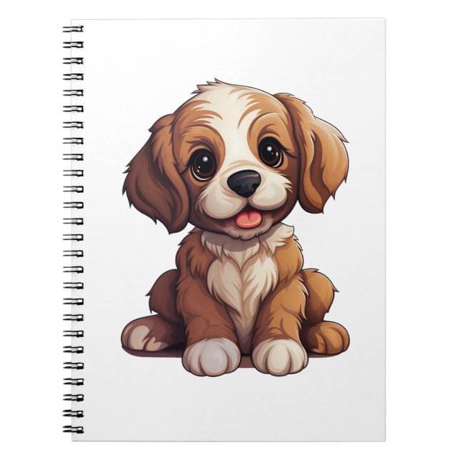 Cuaderno Ilustración de perro de dibujos animados (Frente)