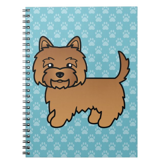 Cuaderno Ilustración de perro de dibujos animados Terrier C (Frente)