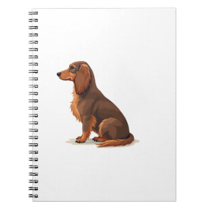 Cuaderno Ilustración de perro de espalda de Dachshund vinta