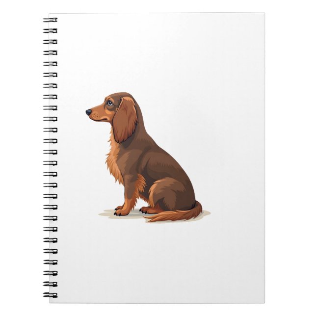 Cuaderno Ilustración de perro de espalda de Dachshund vinta (Frente)