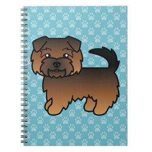 Cuaderno Ilustración de perro Norfolk Terrier de dibujos an