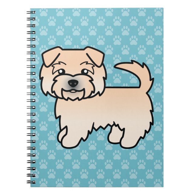 Cuaderno Ilustración de perro Norfolk Terrier Trigo Azul (Frente)