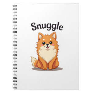 Cuaderno Ilustración de perro pomerania adorable y acogedor
