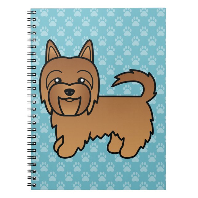 Cuaderno Ilustración de perro Terrier australiano rojo sobr (Frente)