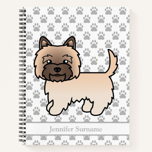 Cuaderno Ilustración de perro Terrier Wheaten Cairn con tex (Anverso)