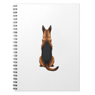 Cuaderno Ilustración de perro vista trasera de pastor alemá