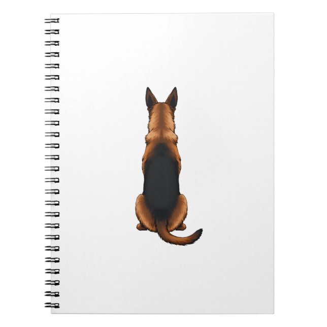 Cuaderno Ilustración de perro vista trasera de pastor alemá (Frente)
