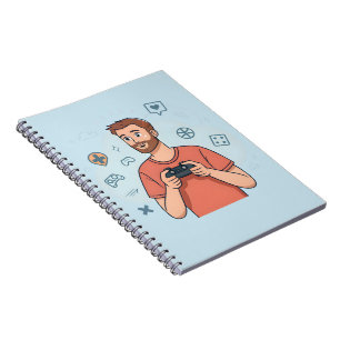 Cuaderno Ilustración de personaje de jugador de dibujos ani
