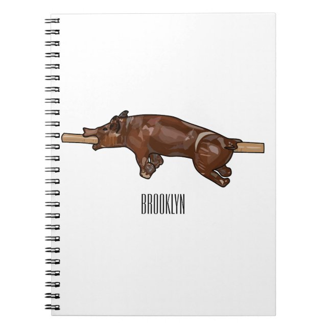 Cuaderno Ilustracion de personalizado asado de cerdo / cerd (Frente)