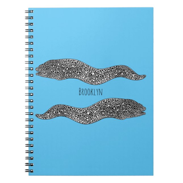 Cuaderno Ilustracion de personalizado de anguila negra con  (Frente)