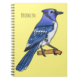 Cuaderno Ilustracion de personalizado de ave azul jay 
