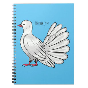 Cuaderno Ilustracion de personalizado de ave de paloma silv