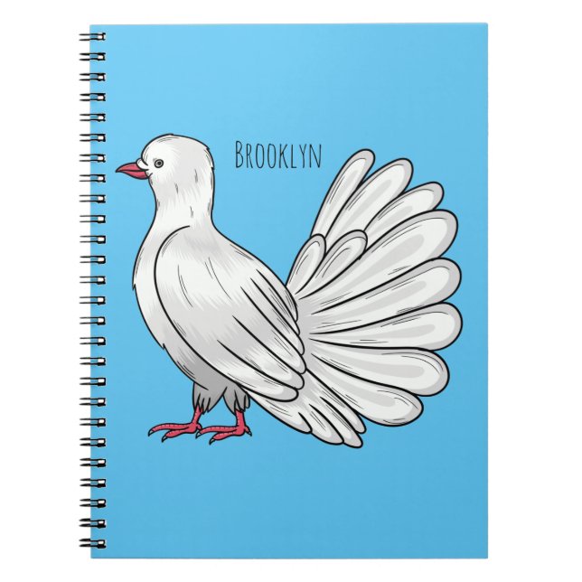 Cuaderno Ilustracion de personalizado de ave de paloma silv (Frente)