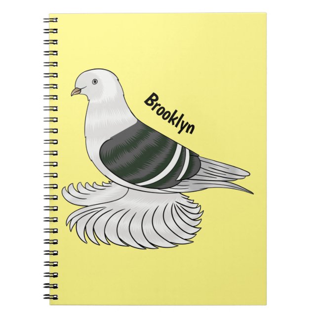 Cuaderno Ilustracion de personalizado de ave de pichón Escu (Frente)