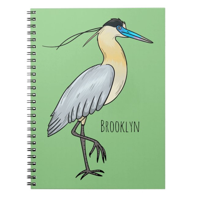 Cuaderno Ilustracion de personalizado de aves de garza (Frente)
