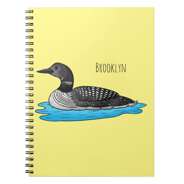 Cuaderno Ilustracion de personalizado de aves de Loon (Frente)