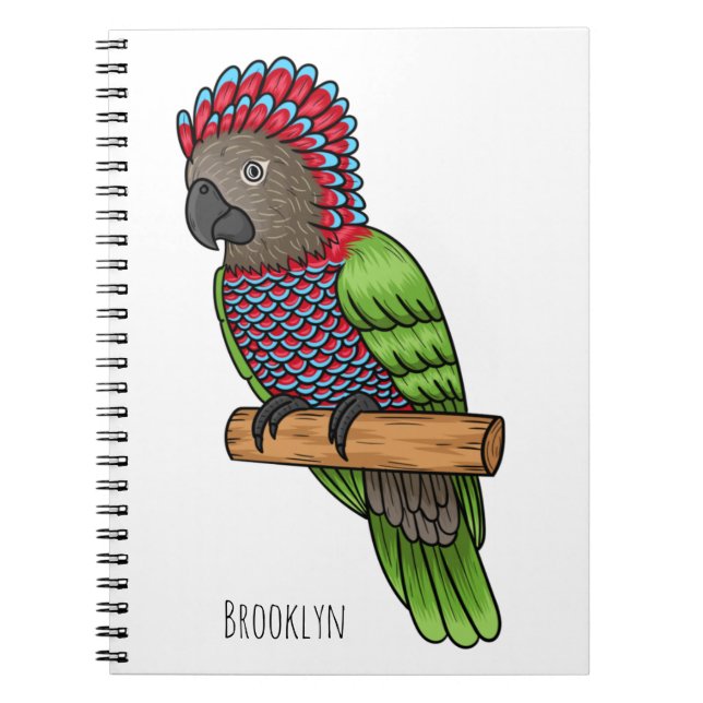 Cuaderno Ilustracion de personalizado de aves de loro con c (Frente)