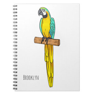 Cuaderno Ilustracion de personalizado de aves de macao azul