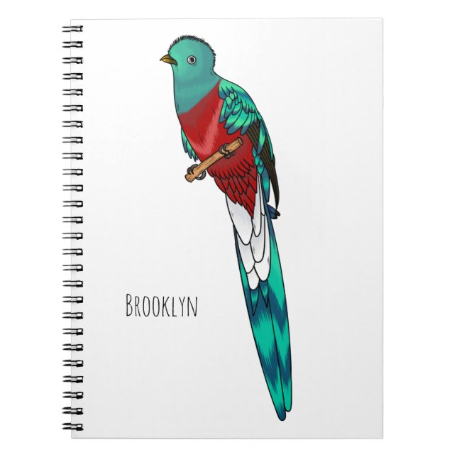 Cuaderno Ilustracion de personalizado de aves quetzales res (Frente)