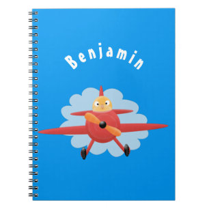 Cuaderno Ilustracion de personalizado de avión rojo que vue
