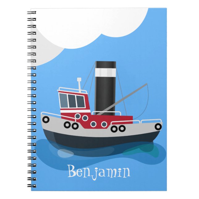 Cuaderno Ilustracion de personalizado de barco de pesca de  (Frente)