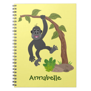Cuaderno Ilustracion de personalizado de bebé gorila feliz