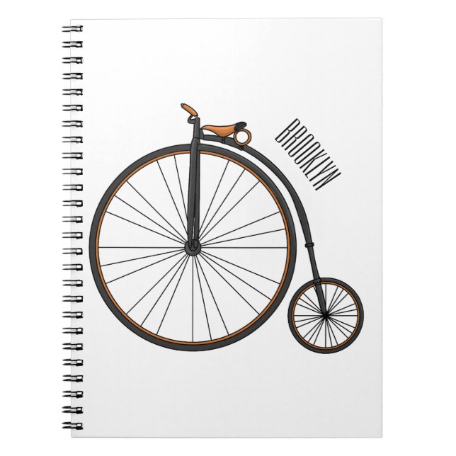 Cuaderno Ilustracion de personalizado de bicicletas de alta (Frente)