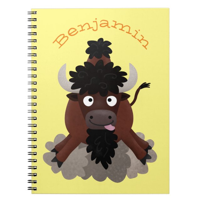 Cuaderno Ilustracion de personalizado de bisontes búfalos d (Frente)