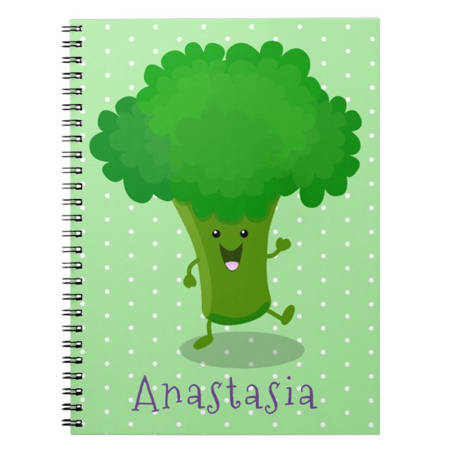 Cuaderno Ilustracion de personalizado de brócoli de baile c (Frente)