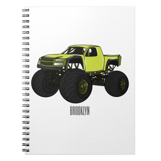 Cuaderno Ilustracion de personalizado de camión de monstruo (Frente)
