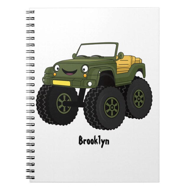 Cuaderno Ilustracion de personalizado de camión monstruo ve (Frente)