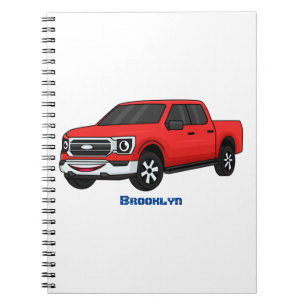 Cuaderno Ilustracion de personalizado de camioneta roja