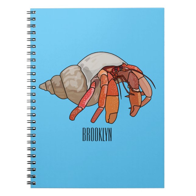 Cuaderno Ilustracion de personalizado de cangrejo ermitaño (Frente)