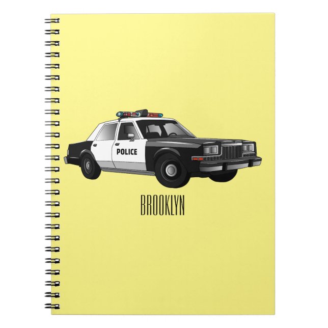 Cuaderno Ilustracion de personalizado de coches de policía (Frente)